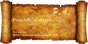 Posztós Alex névjegykártya