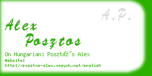 alex posztos business card